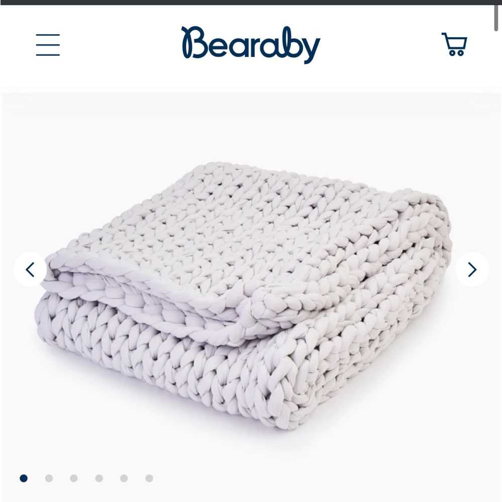 Bearaby Cotton Napper weighted blanket.